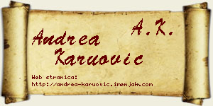 Andrea Karuović vizit kartica